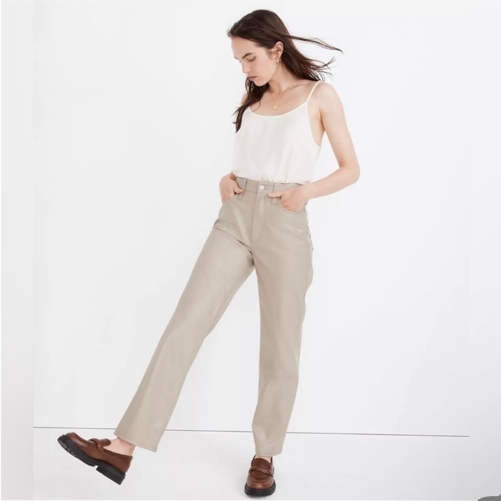 Madewell perfect vintage straight vegan leather pant NWT